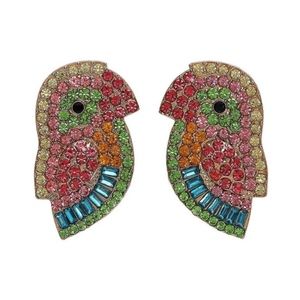 Gold-tone plated Bird Stud earrings glass earrings